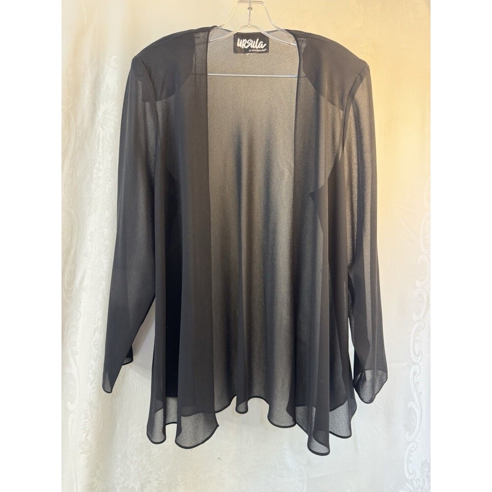 Ursula of Switzerland Black See through Cover Up Shoulder Pads USA
